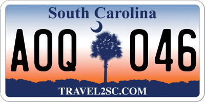 SC license plate AOQ046