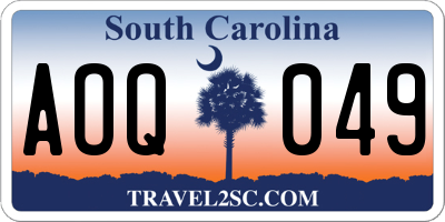 SC license plate AOQ049