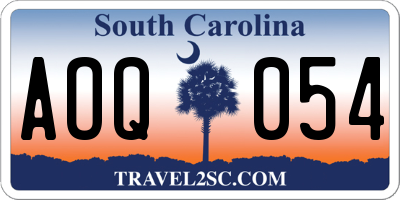 SC license plate AOQ054