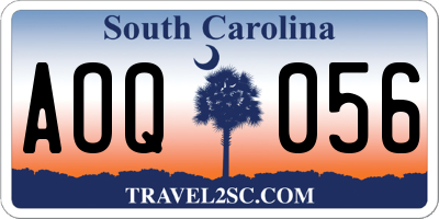 SC license plate AOQ056