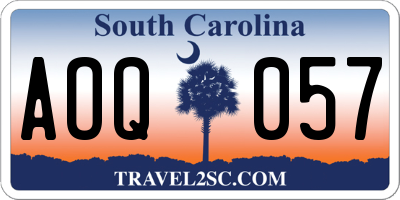 SC license plate AOQ057