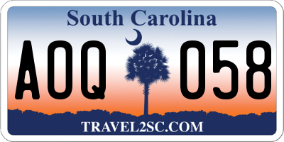 SC license plate AOQ058