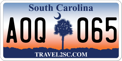 SC license plate AOQ065