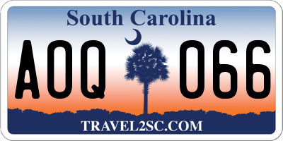 SC license plate AOQ066