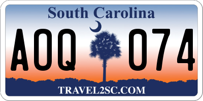 SC license plate AOQ074