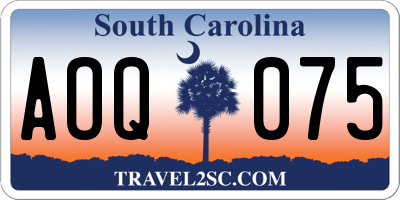 SC license plate AOQ075