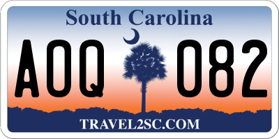 SC license plate AOQ082