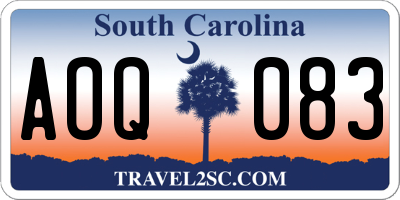 SC license plate AOQ083