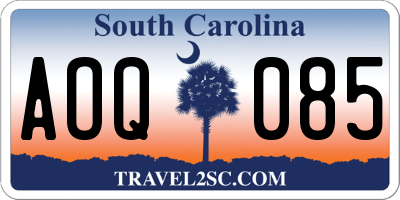 SC license plate AOQ085