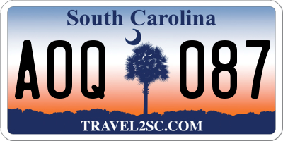 SC license plate AOQ087
