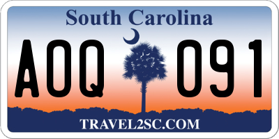 SC license plate AOQ091