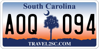SC license plate AOQ094