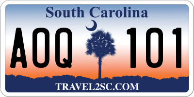 SC license plate AOQ101