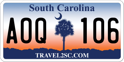 SC license plate AOQ106