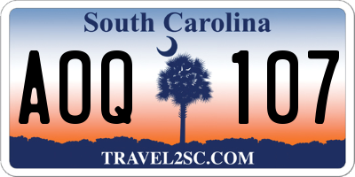 SC license plate AOQ107