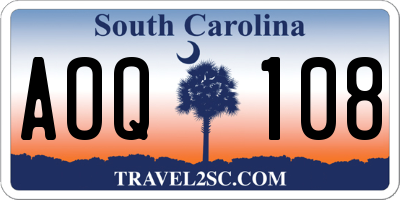 SC license plate AOQ108