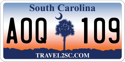 SC license plate AOQ109