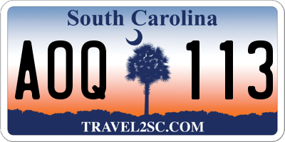 SC license plate AOQ113