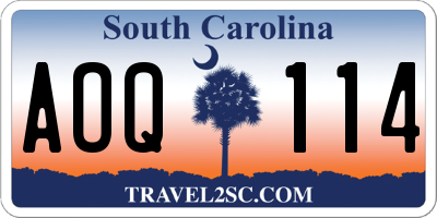 SC license plate AOQ114