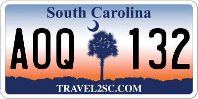 SC license plate AOQ132