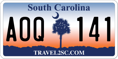 SC license plate AOQ141
