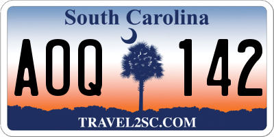SC license plate AOQ142