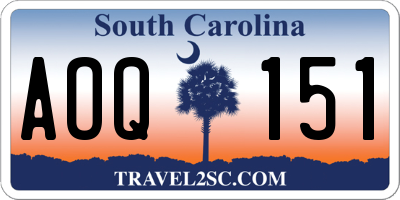 SC license plate AOQ151