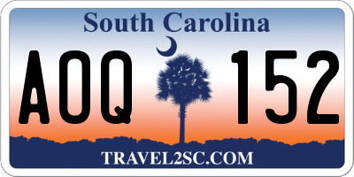 SC license plate AOQ152