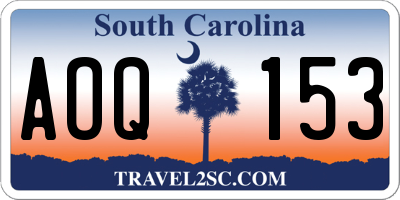 SC license plate AOQ153