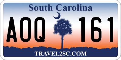 SC license plate AOQ161