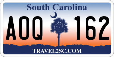 SC license plate AOQ162