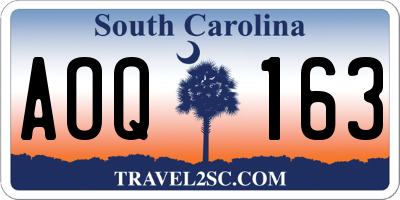 SC license plate AOQ163