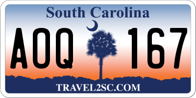 SC license plate AOQ167