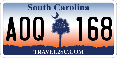 SC license plate AOQ168