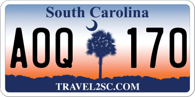 SC license plate AOQ170