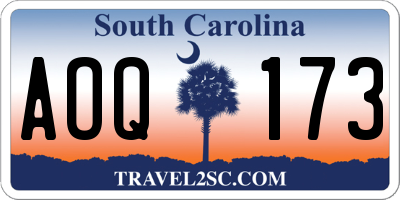SC license plate AOQ173