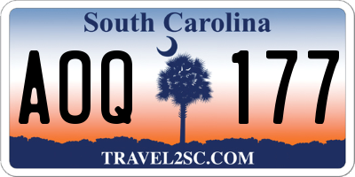 SC license plate AOQ177