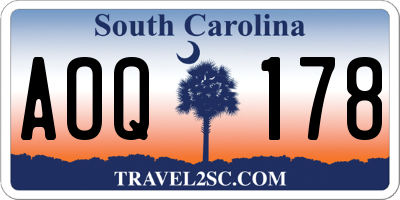 SC license plate AOQ178