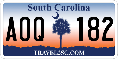 SC license plate AOQ182