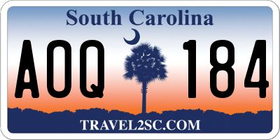 SC license plate AOQ184
