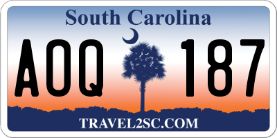SC license plate AOQ187