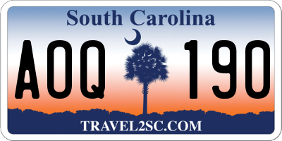 SC license plate AOQ190
