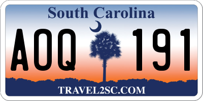 SC license plate AOQ191