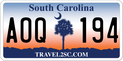 SC license plate AOQ194