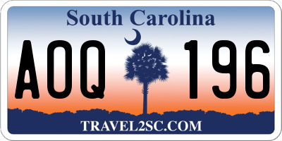 SC license plate AOQ196