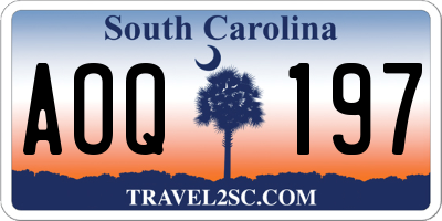 SC license plate AOQ197