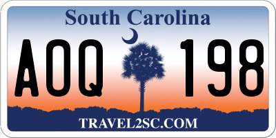 SC license plate AOQ198