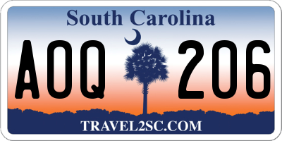 SC license plate AOQ206