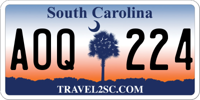 SC license plate AOQ224