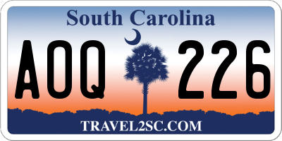 SC license plate AOQ226